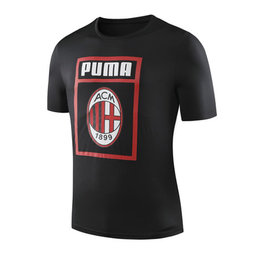 19-20 AC Milan Black Logo Fan T Shirt-Black