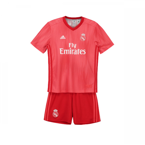 18-19 Real Madrid Third Away Red Children's Jersey Kit(Shirt+Short)