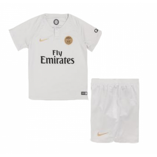 18-19 PSG Away White Children's Jersey Kit(Shirt+Short)