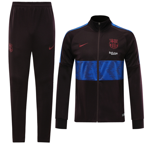 19/20 Barcelona Dark Red High Neck Collar Training Kit(Jacket+Trouser)