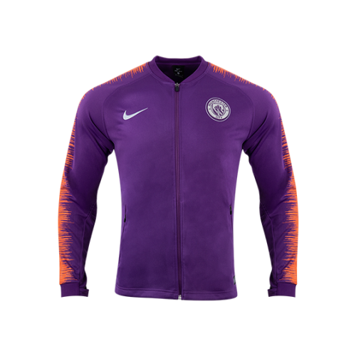 18-19 Manchester City Purple&Orange V-Neck Training Jacket
