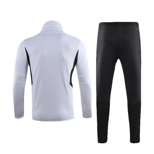 19/20 Real Madrid White High Neck Collar Sweat Shirt Kit(Top+Trouser)