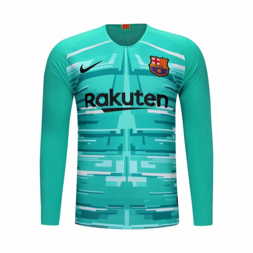 19/20 Barcelona Goalkeeper Blue Long Sleeve Jerseys Shirt