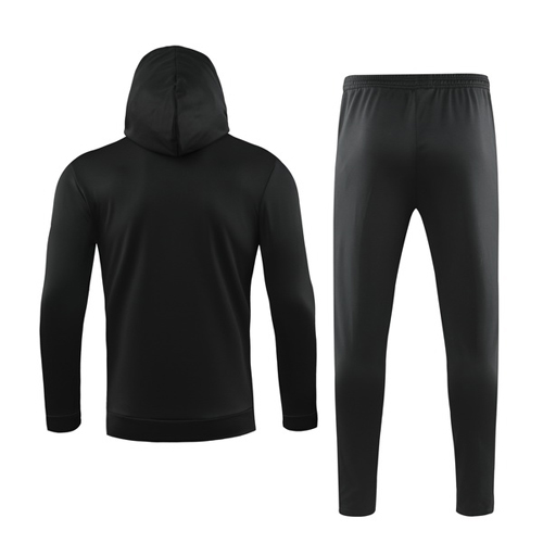 19/20 Juventus Black&White Hoodie Training Kit(Jacket+Trouser)