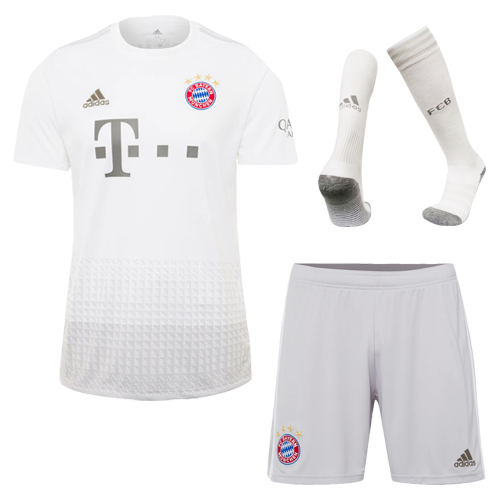 19/20 Bayern Munich Away White Jerseys Whole Kit(Shirt+Short+Socks)