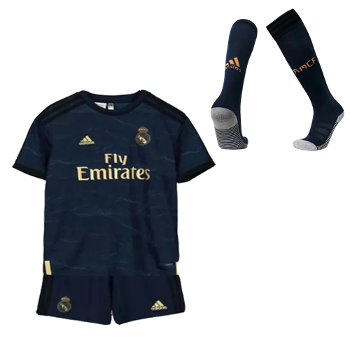 19/20 Real Madrid Away Navy Children's Jerseys Whole Kit(Shirt+Short+Socks)