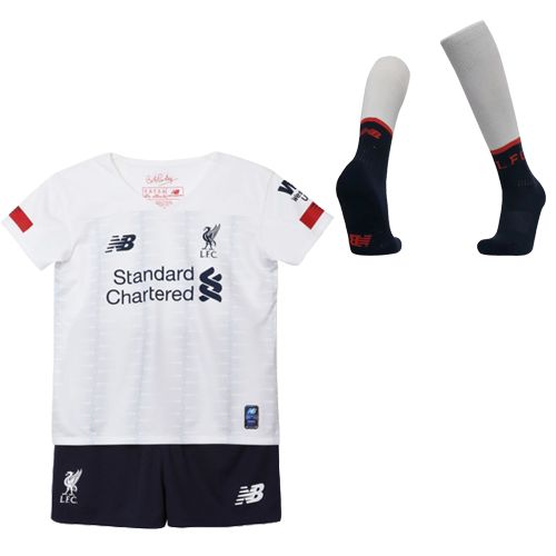 19-20 Liverpool Away White Children's Jerseys Kit(Shirt+Short+Socks)
