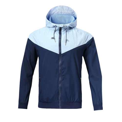 Customize Team Navy&Blue Windbreaker Hoodie Jacket
