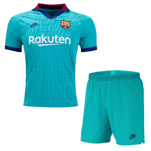 19/20 Barcelona Third Away Blue Soccer Jerseys Kit(Shirt+Short)