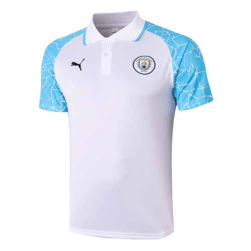 20/21 Manchester City Grand Slam Polo Shirt-White&Blue