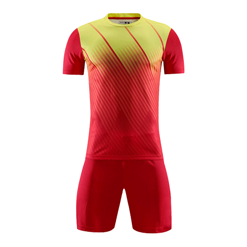 Style Customize Team Red&Yellow Soccer Jerseys Whole Kit(Shirt+Short+Socks)