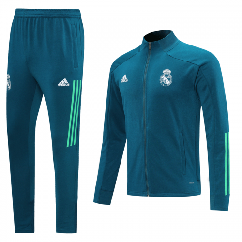 20/21 Real Madrid Navy High Neck Collar Training Kit(Jacket+Trouser)
