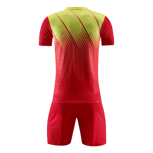 Style Customize Team Red&Yellow Soccer Jerseys Whole Kit(Shirt+Short+Socks)