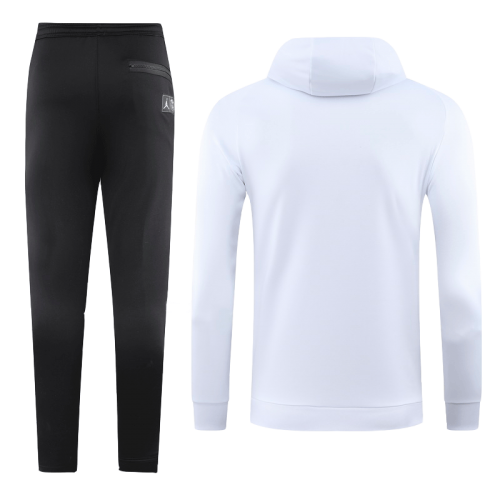 20/21 PSG White Hoodie Sweat Shirt Kit(Top+Trouser)