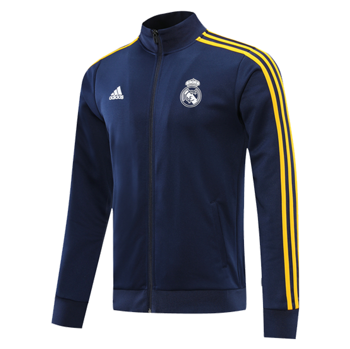 20/21 Real Madrid Navy&Yellow High Neck Collar Training Jacket
