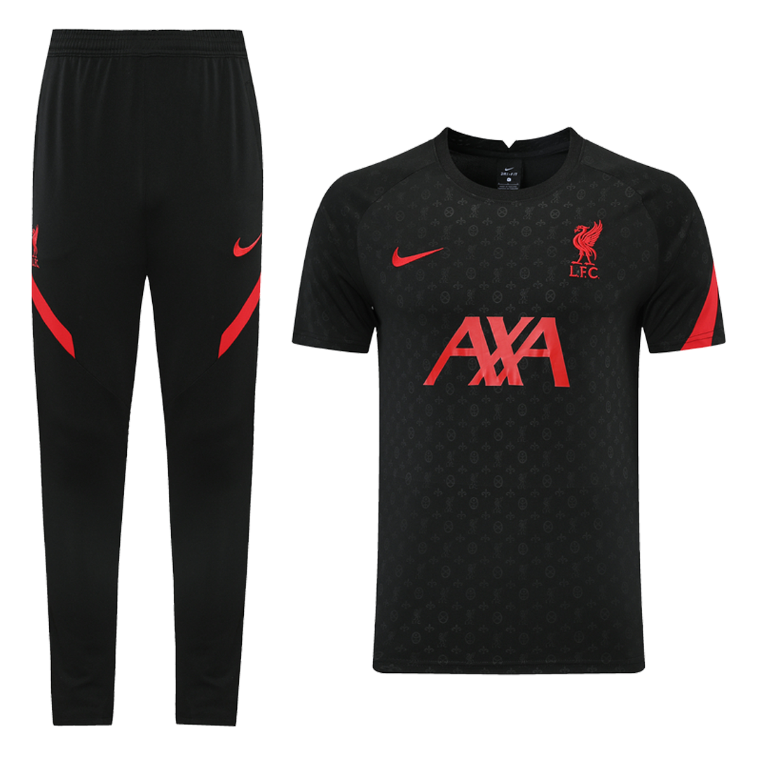 Liverpool 21/22 Training Kit Shirt & Pants Black - Cheap ...