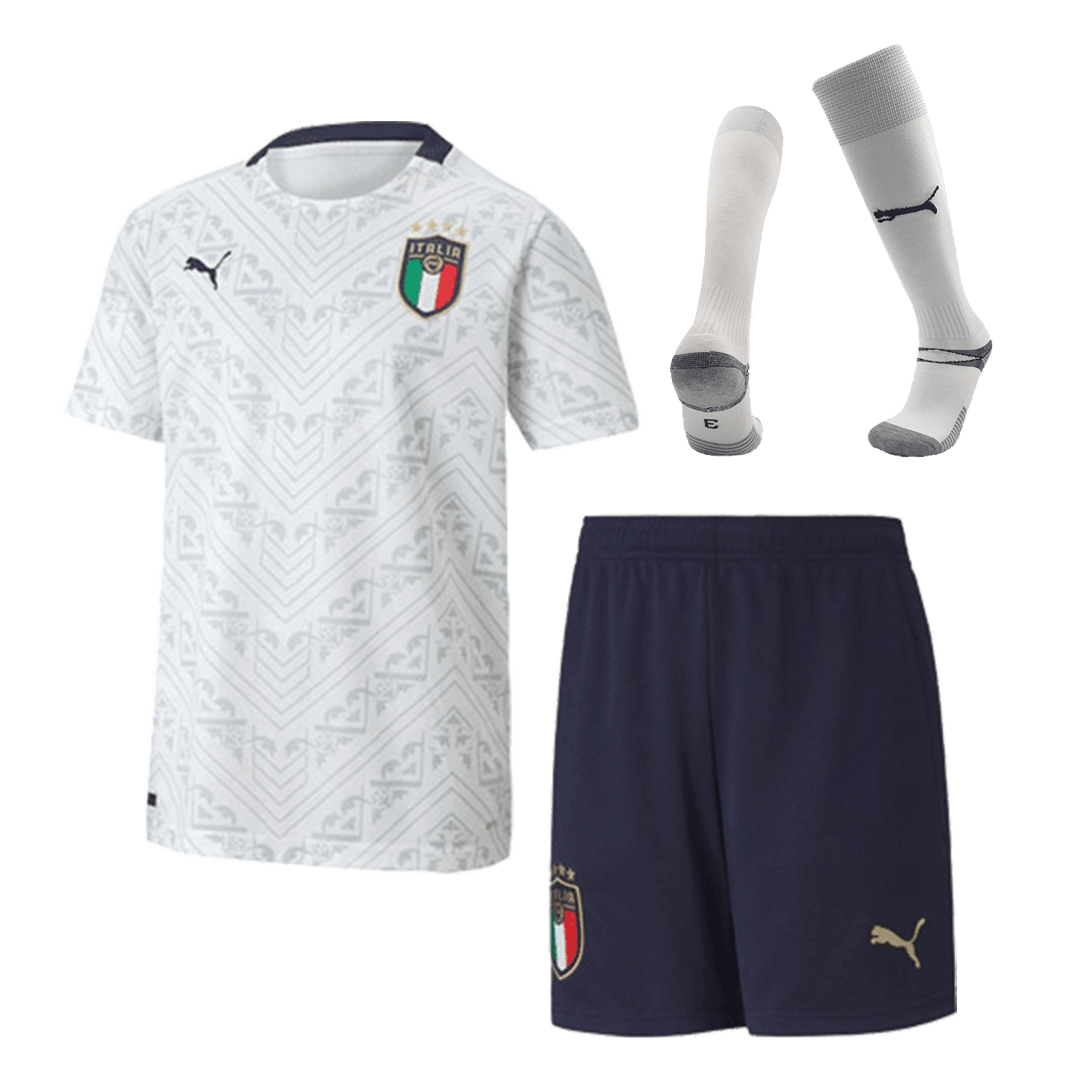 Italy Kids Soccer Jersey Away Whole Kit (Shirt+Short+Socks) 2020