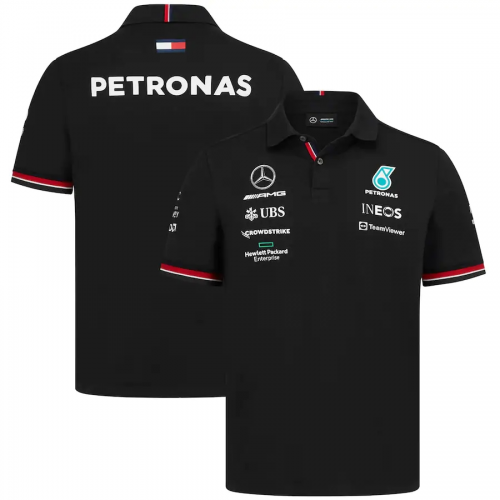 Mercedes AMG Petronas F1 Racing Team Polo - Black 2022