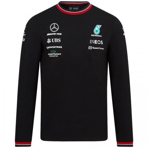 Mercedes AMG Petronas F1 Racing Team Long Sleeve T-Shirt - Black 2022