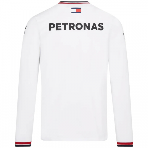 Mercedes AMG Petronas F1 Racing Team Long Sleeve T-Shirt - White 2022