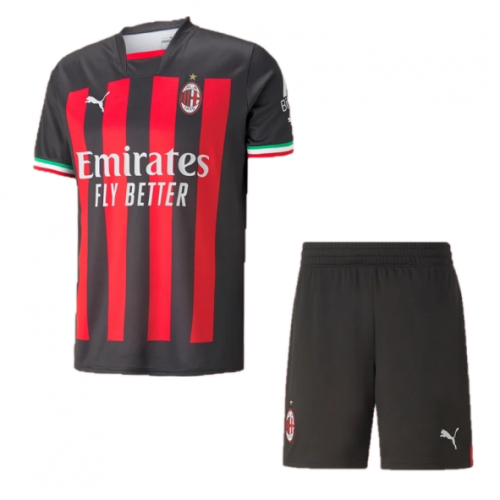 AC Milan Soccer Jersey Home Kit(Jersey+Shorts) Replica 2022/23