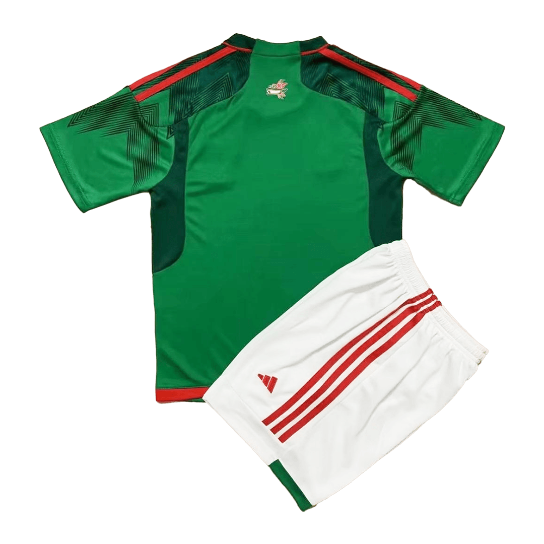 Mexico Kids Soccer Jersey Home Whole Kit(Jersey+Shorts+Socks) Replica 2022