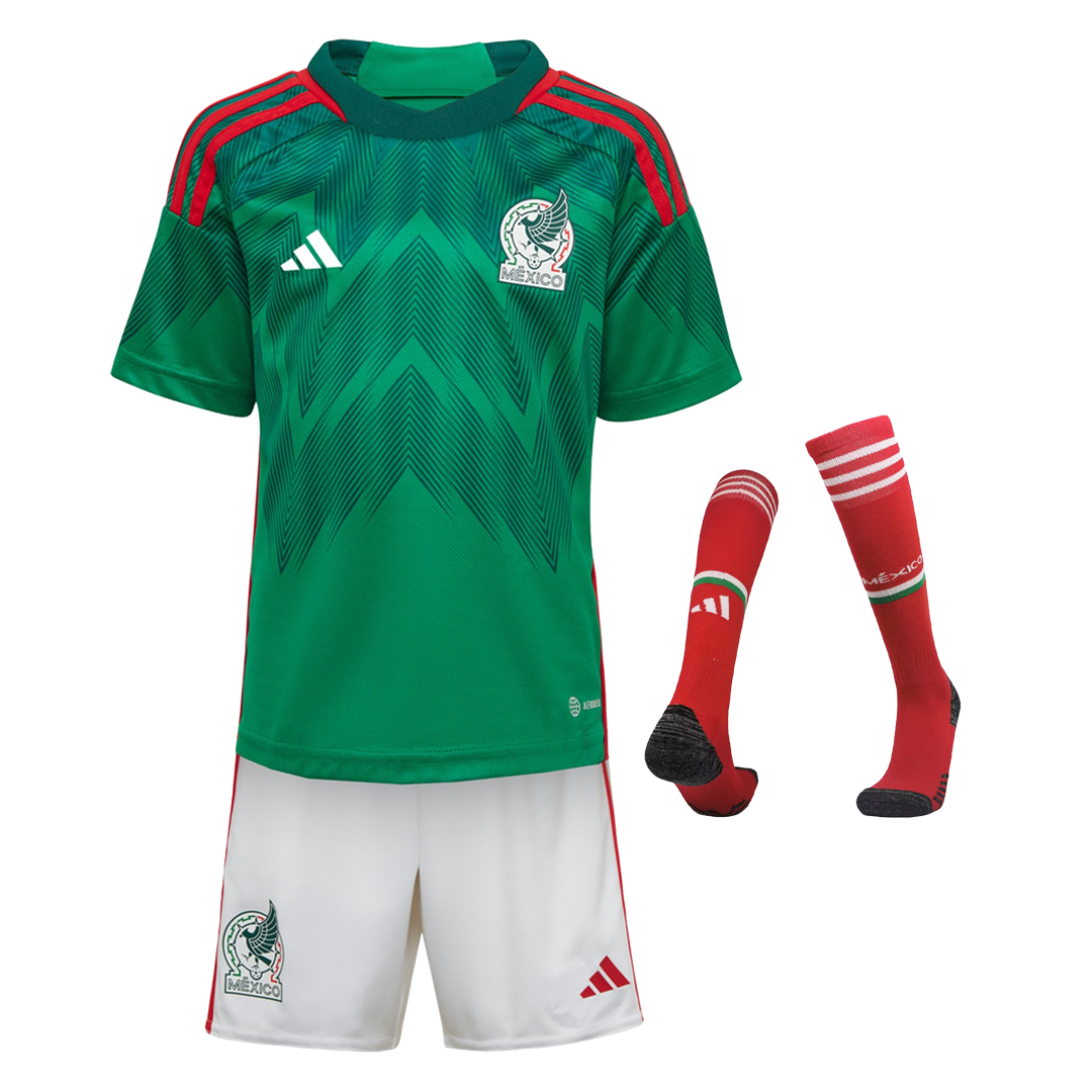 Mexico Kids Jersey Home Whole Kit(Jersey+Shorts+Socks) 2022