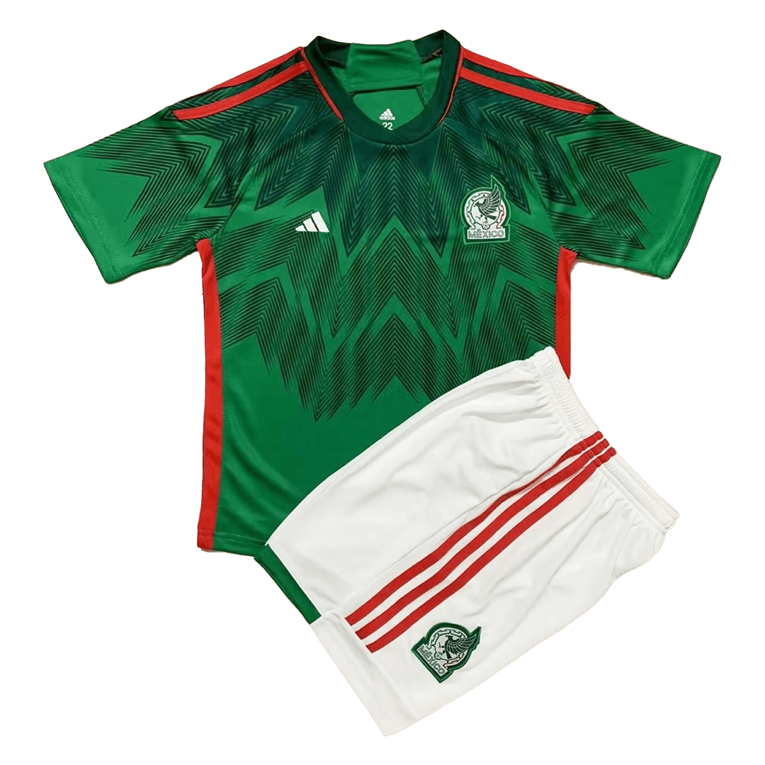 Mexico Kids Jersey Home Whole Kit(Jersey+Shorts+Socks) 2022