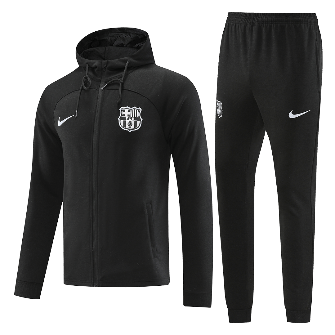 Barcelona Hoodie Sweatshirt Kit(Top+Pants) Black Replica 2022/23