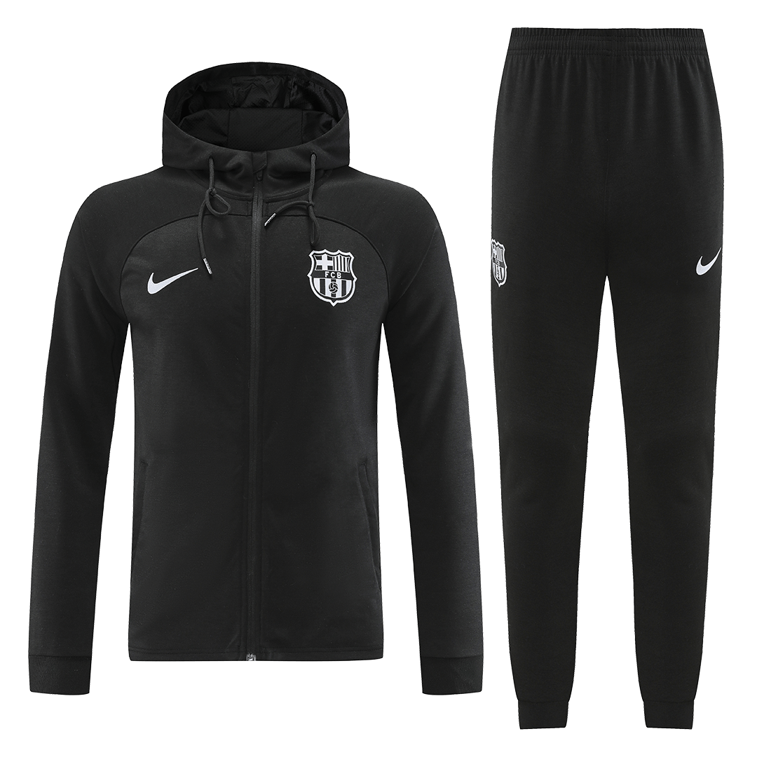 Barcelona Hoodie Sweatshirt Kit(Top+Pants) Black Replica 2022/23