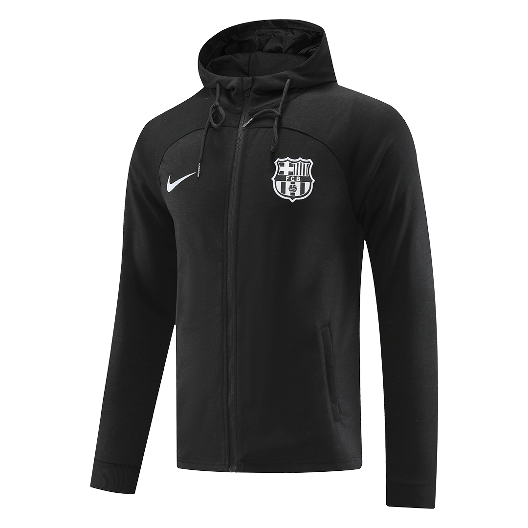 Barcelona Hoodie Sweatshirt Kit(Top+Pants) Black Replica 2022/23