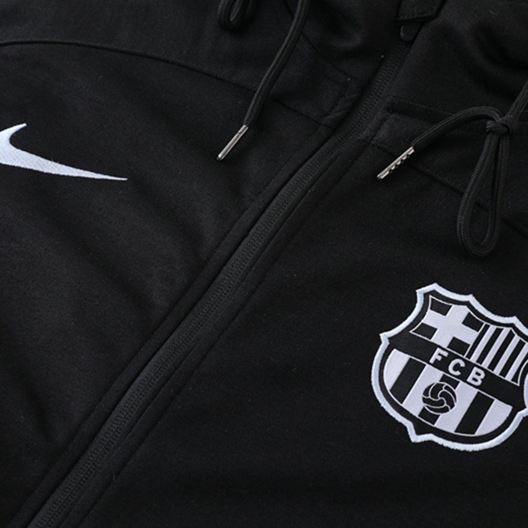 Barcelona Hoodie Sweatshirt Kit(Top+Pants) Black Replica 2022/23