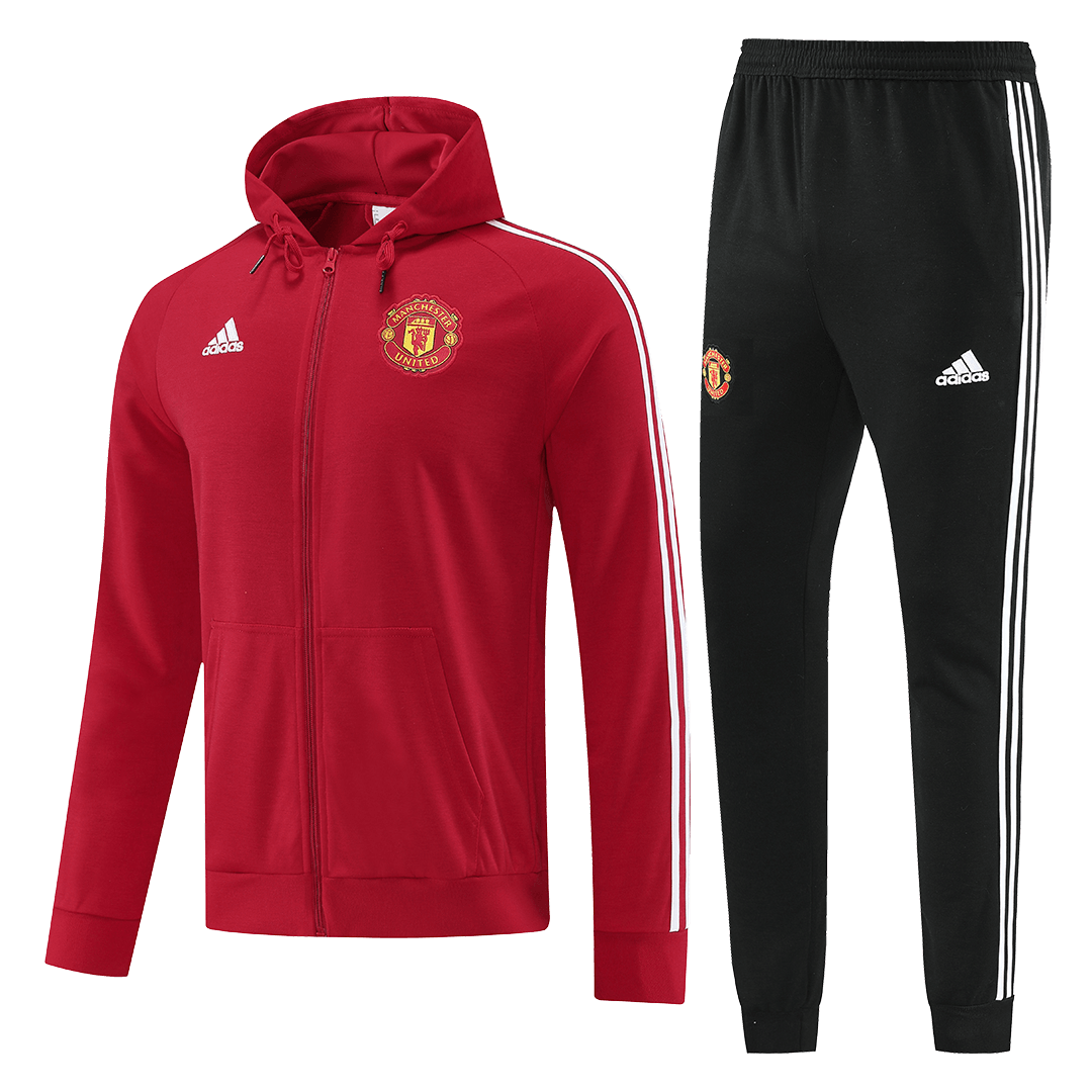 Manchester United Hoodie Sweatshirt Kit(Top+Pants) Red 2022/23