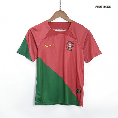 Portugal Kids Jersey Home Kit(Jersey+Shorts) Replica World Cup 2022