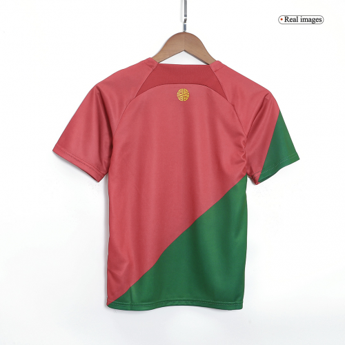 Portugal Kids Jersey Home Kit(Jersey+Shorts) Replica World Cup 2022