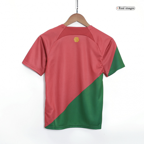 Portugal Kids Jersey Home Kit(Jersey+Shorts) World Cup 2022