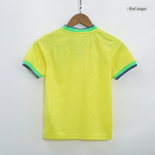 Brazil Kids Soccer Jersey Home Kit(Jersey+Shorts) World Cup 2022