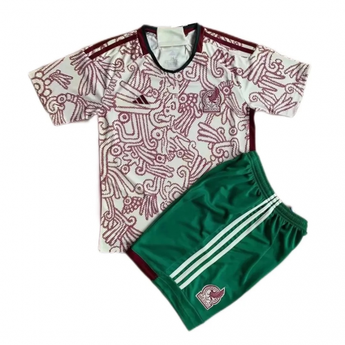 Mexico Kids Jersey Away Kit(Jersey+Shorts) Replica World Cup 2022