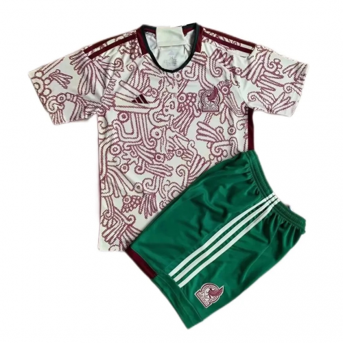 Mexico Kids Jersey Away Kit(Jersey+Shorts) World Cup 2022