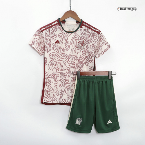 Mexico Kids Jersey Away Kit(Jersey+Shorts) Replica World Cup 2022