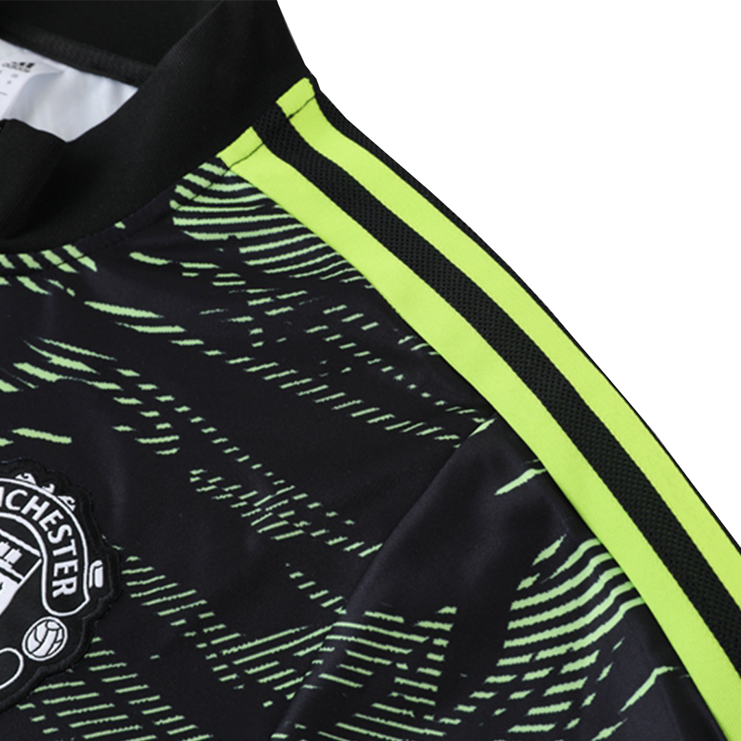 Manchester United Zipper Sweatshirt Kit(Top+Pants) Black 2022/23