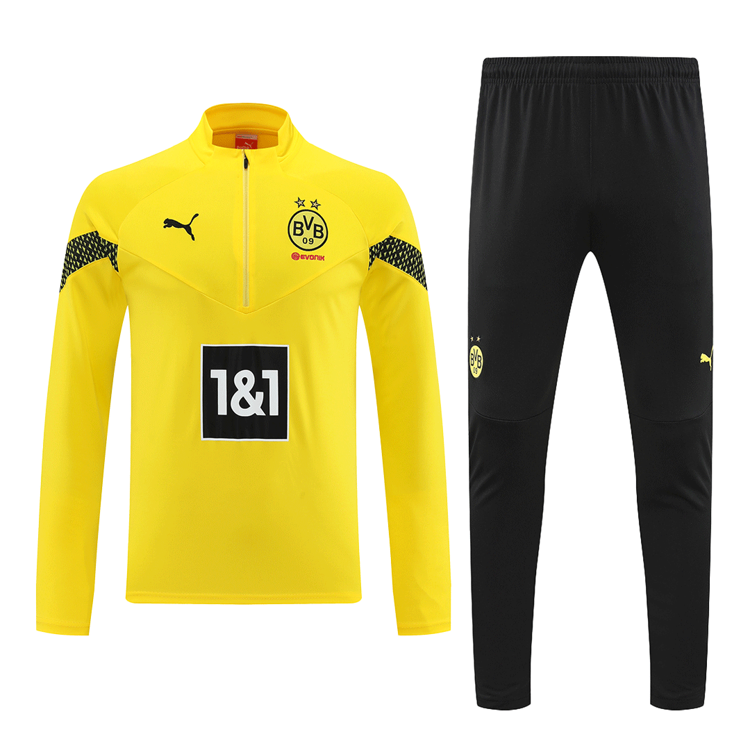 Borussia Dortmund Zipper Sweatshirt Kit(Top+Pants) Yellow 2022/23