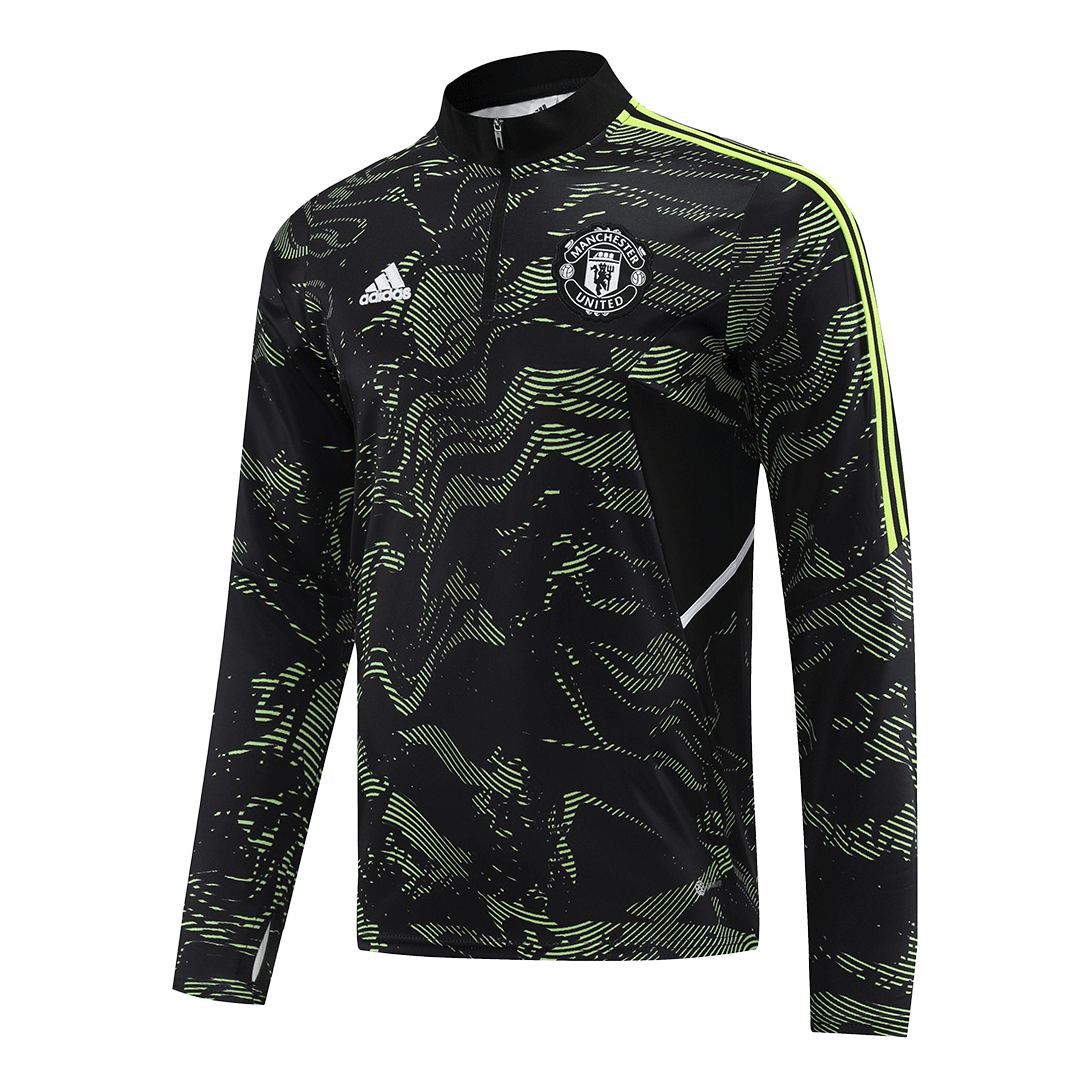 Manchester United Zipper Sweatshirt Kit(Top+Pants) Black 2022/23
