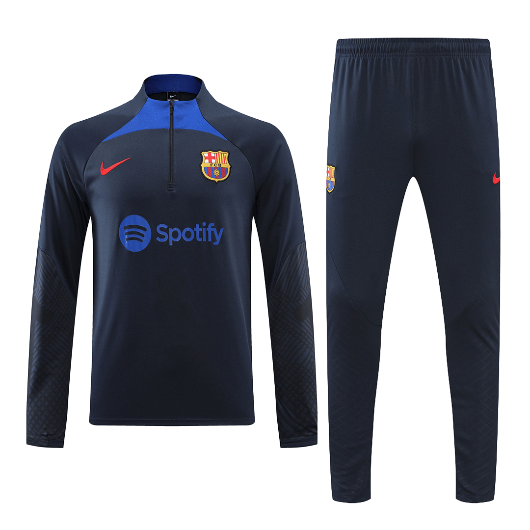 Barcelona Zipper Sweatshirt Kit(Top+Pants) Black 2022/23