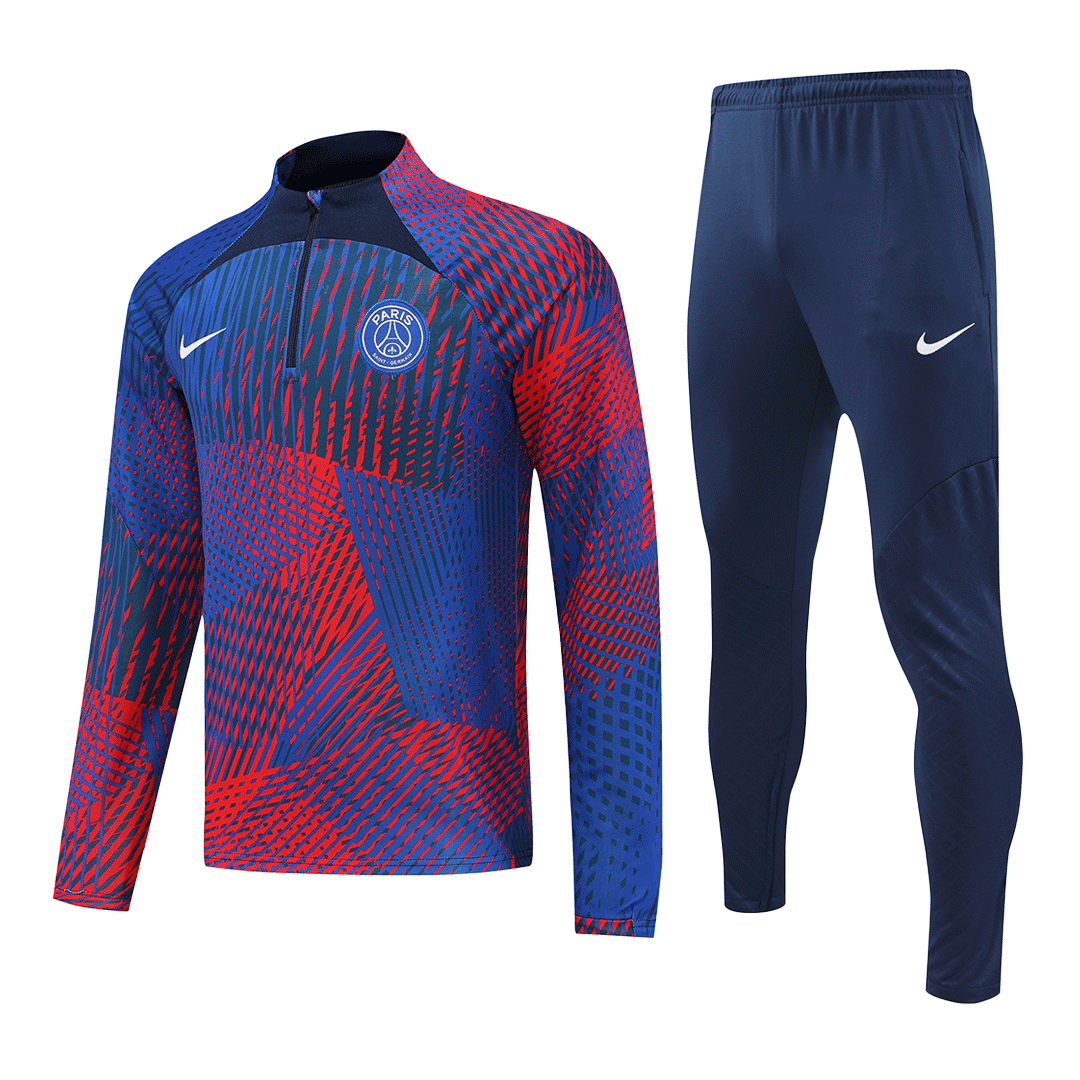 PSG Zipper Sweatshirt Kit(Top+Pants) Red & Blue 2022/23