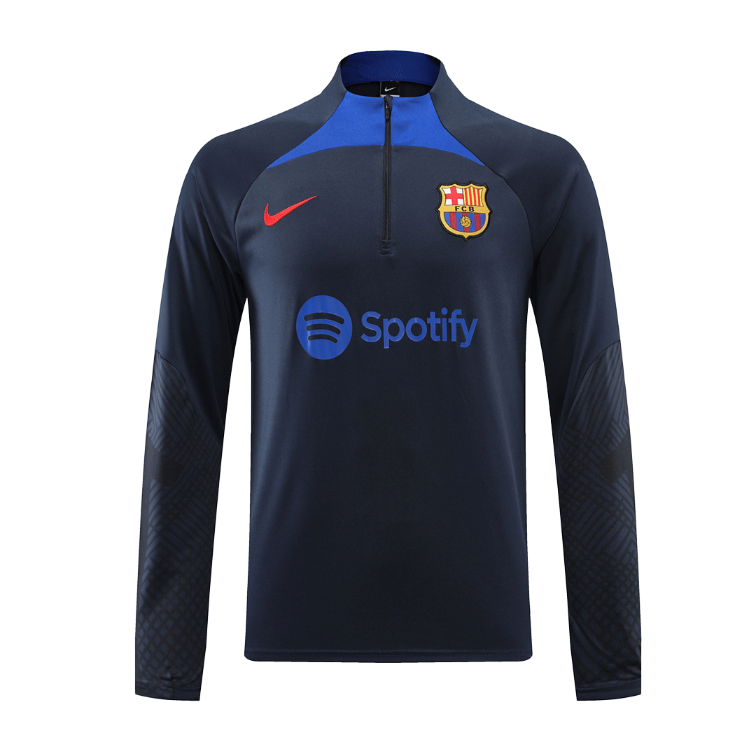 Barcelona Zipper Sweatshirt Kit(Top+Pants) Black 2022/23