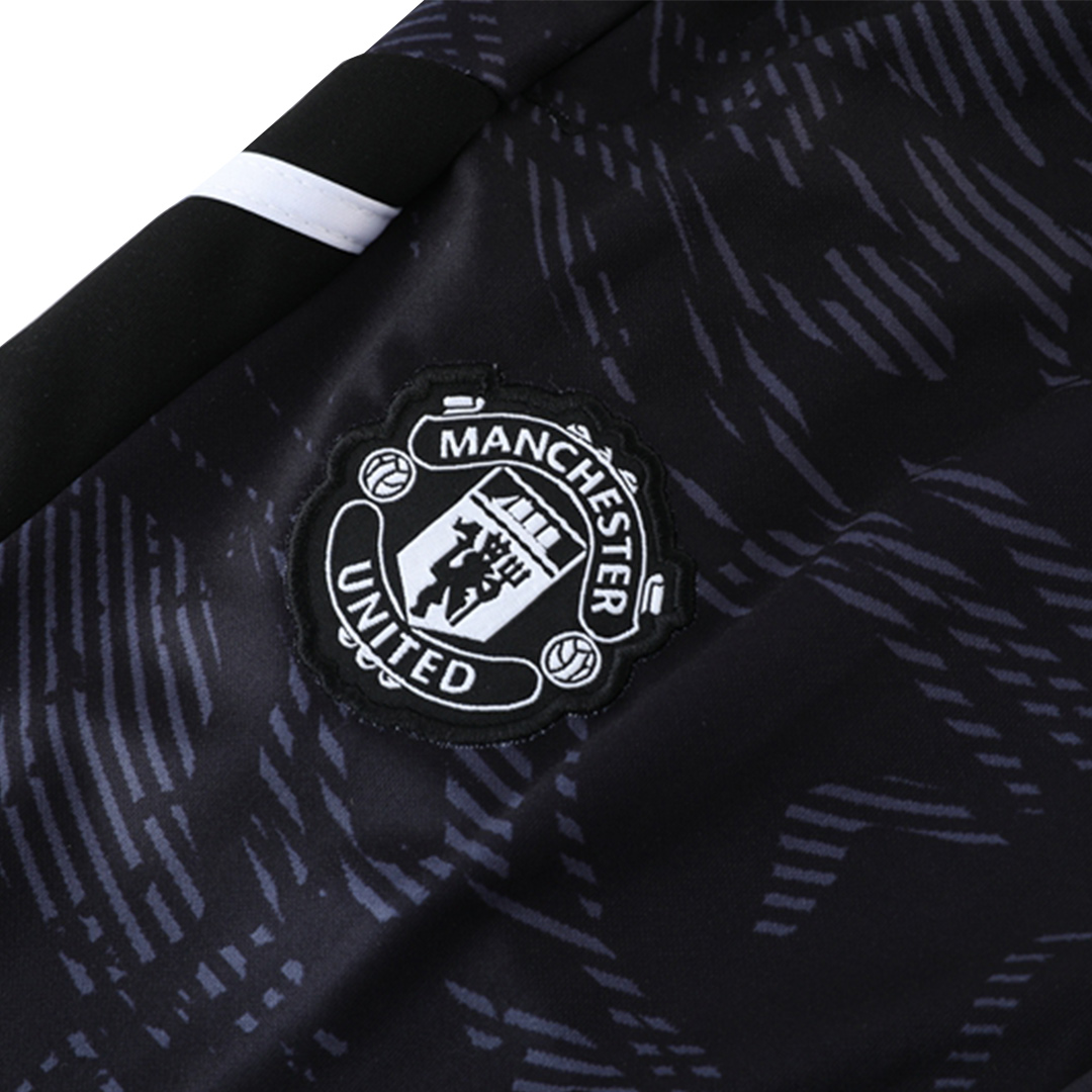 Manchester United Zipper Sweatshirt Kit(Top+Pants) Black 2022/23