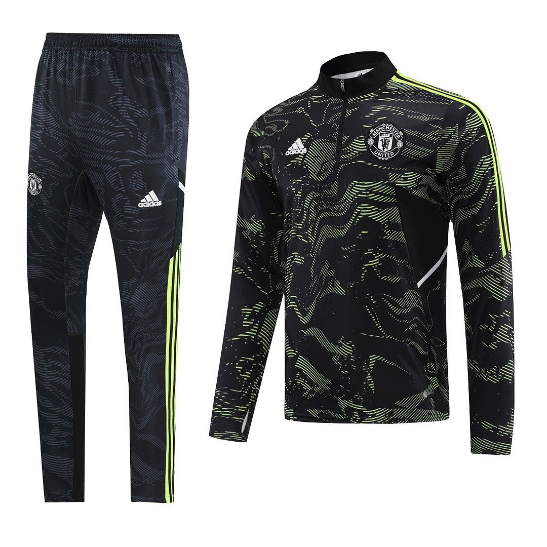 Manchester United Zipper Sweatshirt Kit(Top+Pants) Black 2022/23