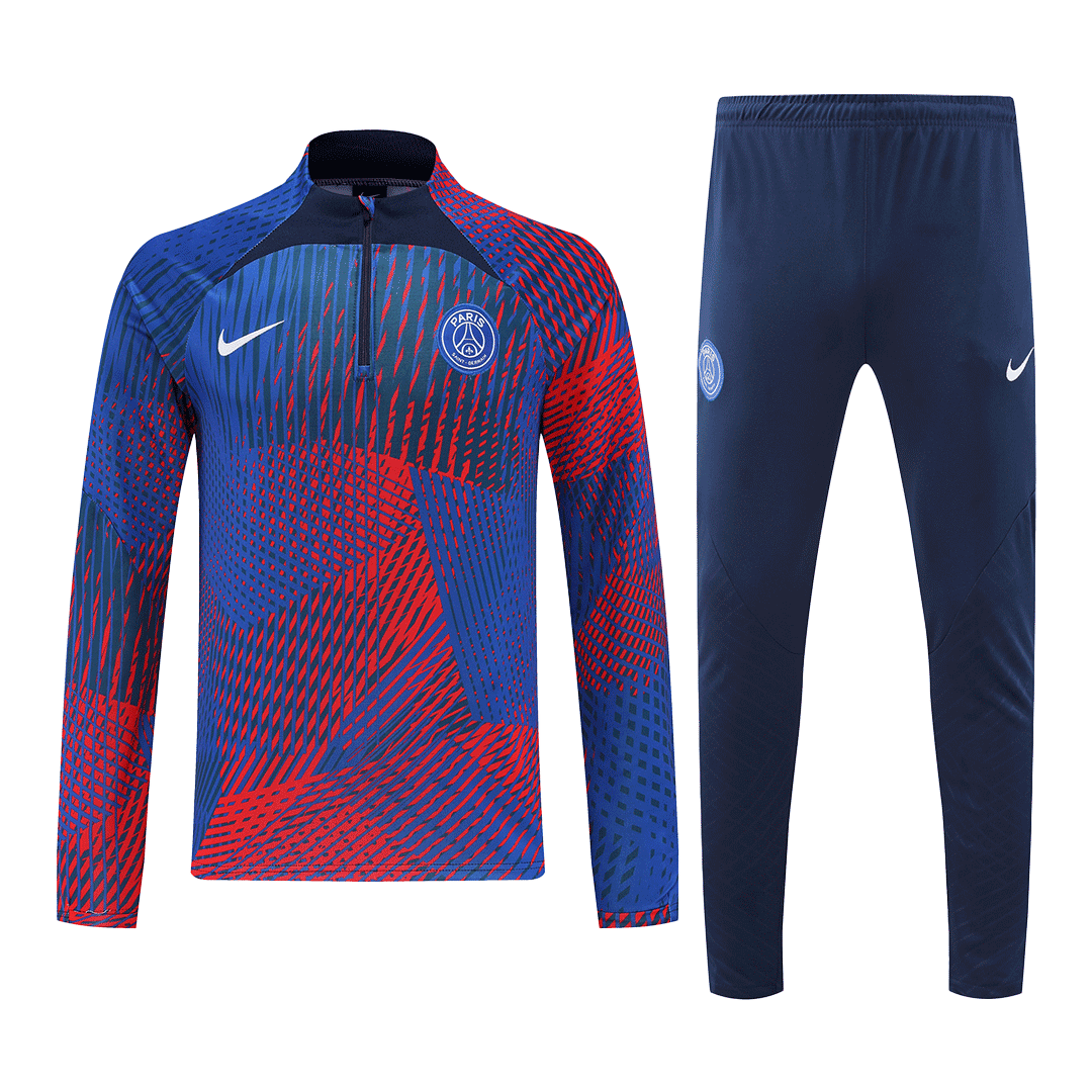 PSG Zipper Sweatshirt Kit(Top+Pants) Red & Blue 2022/23