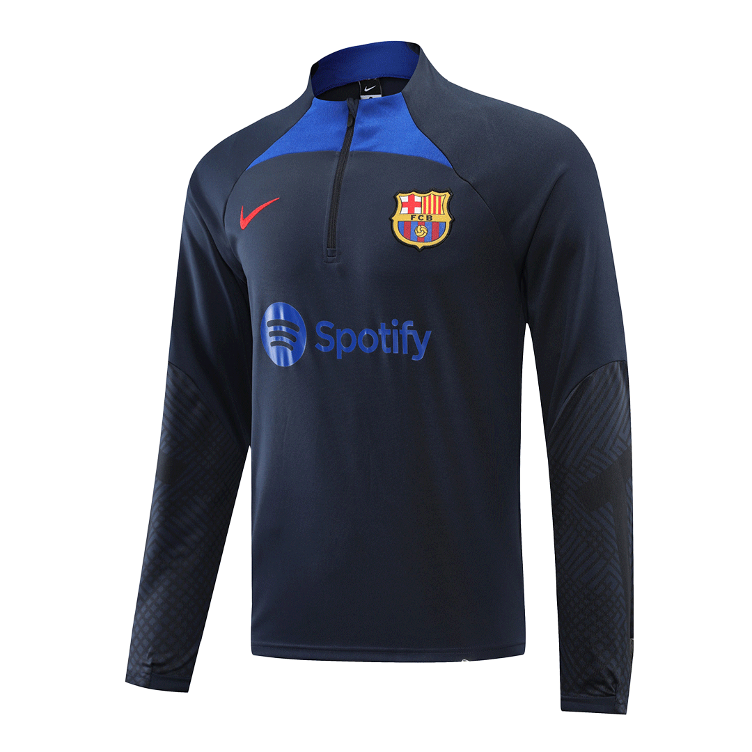 Barcelona Zipper Sweatshirt Kit(Top+Pants) Black 2022/23